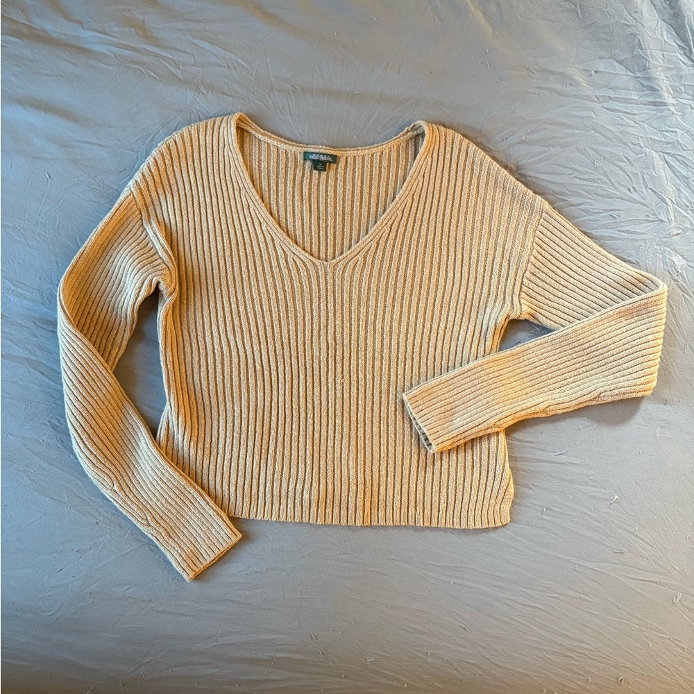 Wild Fable Women's Tan Cropped Sweater